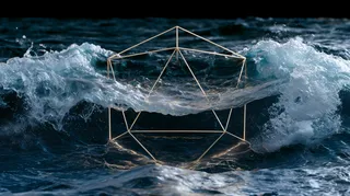 Water element — icosahedron — 20 triangular faces, sacred geometry